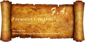 Ferenczfi Anikó névjegykártya